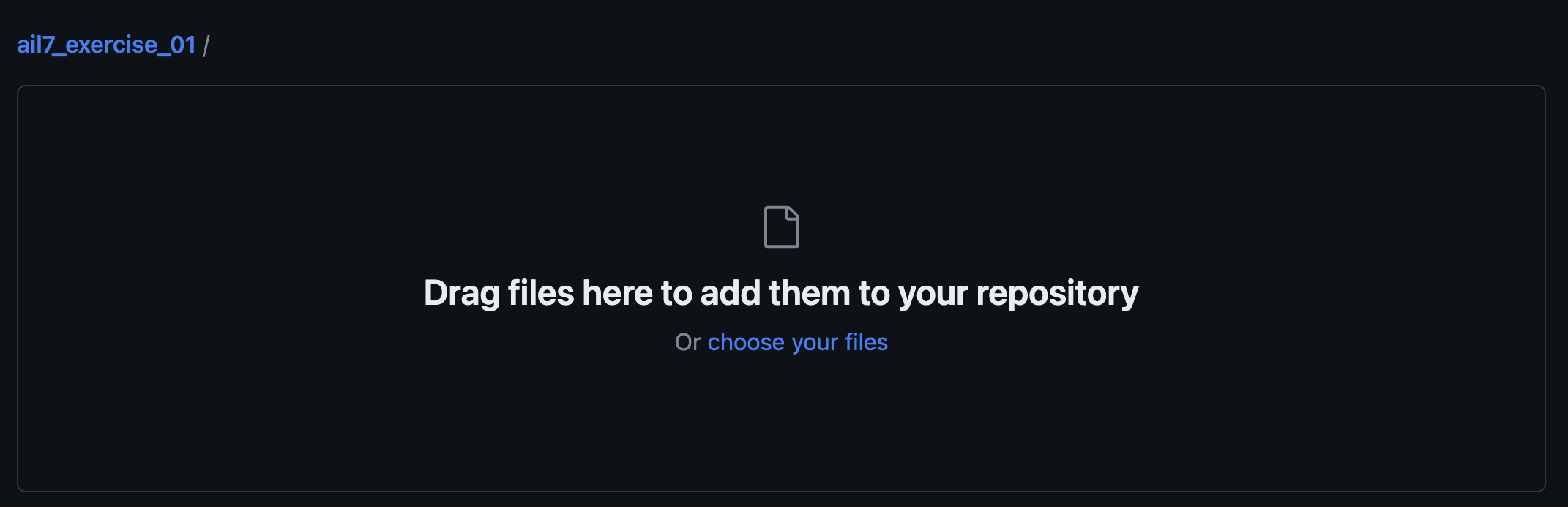 The UI in GitHub to drag and drop files to a repository